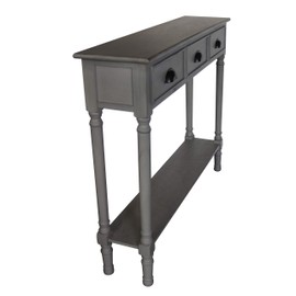 Urbanest Burlington Console Table with 3 Drawers, 32-inch Tall, 39 1/2-inch Wide, 9-inch Deep, Vendee Gray
