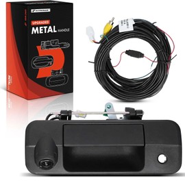 A-Premium - Tailgate Handle Assembly, Upgraded Metal - Compatible with Toyota Tundra 2007 2008 2009 2010 2011 2012 2013 - Textured Black Metal Handle, w/Camera, w/Cable