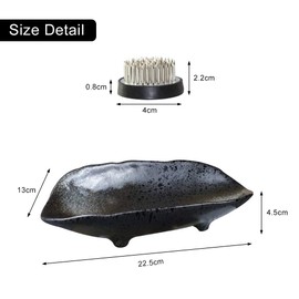 WANDIC Flower Arrangement Supplies Boat Shape Ikebana Vases Ceramic with 4cm Round Frog Flowers for Ikebana Flower Arrangement Art Home Decor Black Polka Dot