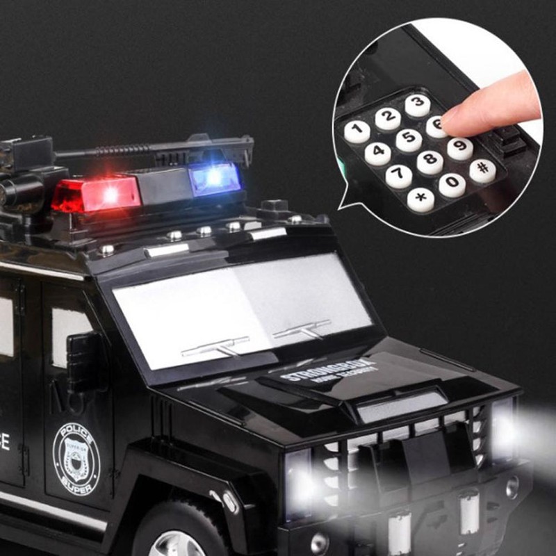 Kids Piggy Bank Music Light Simulating Armored Car Coin Bank