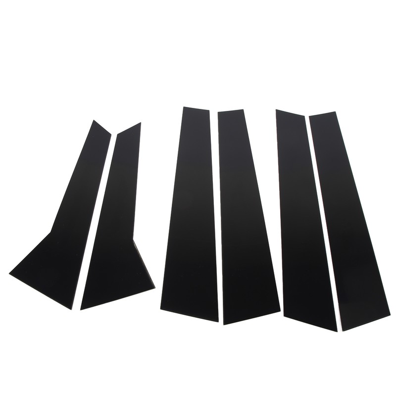 6Pcs B Pillar Posts Trim Glossy Black Exterior Window Decal