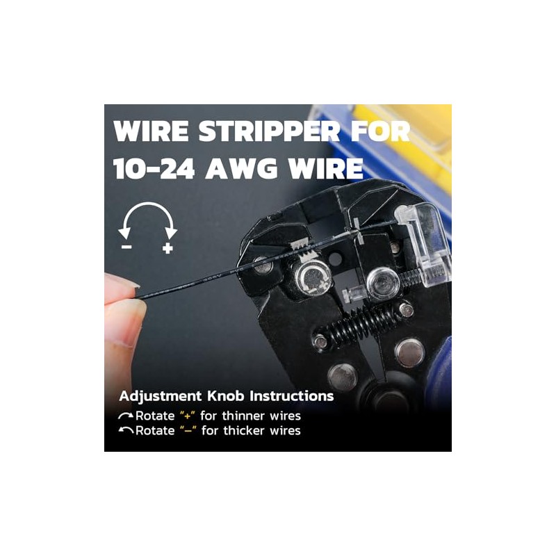 haisstronica Self-Adjusting Wire Stripper, 3 in 1 Stripper/Cutter/Crimping Heavy Duty