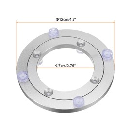 uxcell Lazy Susan Turntable Bearing, 5 Inch Rotating Bearing Turntable Base for Kitchen Dining Table, Silver Tone