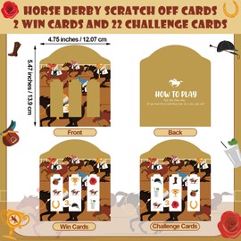 Sinload 24 Set Horse Derby Scratch off Game Cards Kentucky Horse Derby Party Supplies for Racing Party Activity Birthday Games