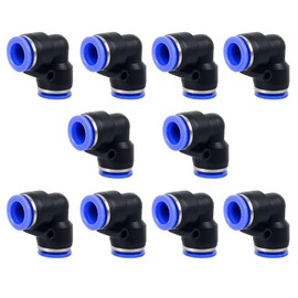 Metaland Elbow Push to Connect Fitting, 5/16" OD Pneumatic Air Line 90 Degree Quick Push Lock Adapter (Pack of 10)