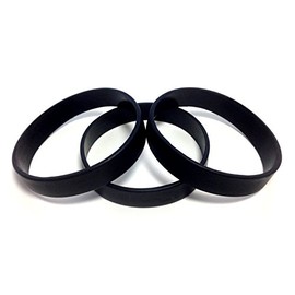 TheAwristocrat_USA Company_3-Pack Blank Wristbands Bracelets Silicone Rubber - Select from a Variety of Colors (Black, Small (7" 180mm))