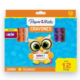 Crayones Jumbo Redondos Paper Mate 12 colores surtidos
