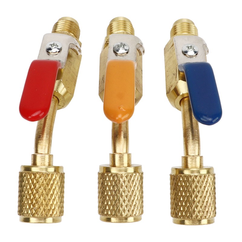 6PCS Refrigerant Angled Compact Ball Valve Fit for R410A R134A
