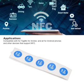 NFC Tag, NFC Stickers, Waterproof, Programmable, 30 Pieces, Wear-Resistant (Blue)