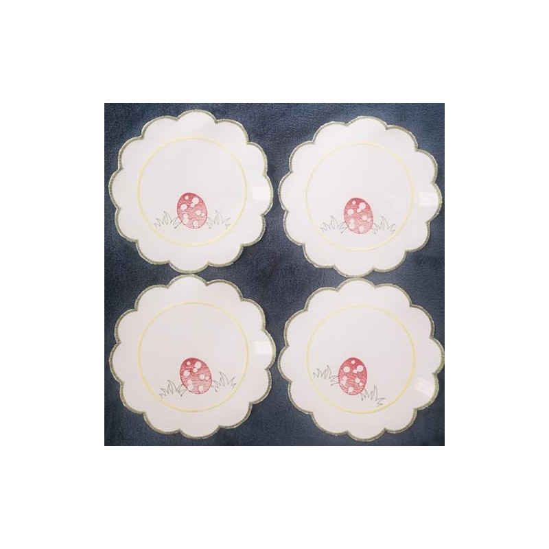 Aude Home Doilies 20 cm Easter Tablecloth Easter Eggs Embroidered