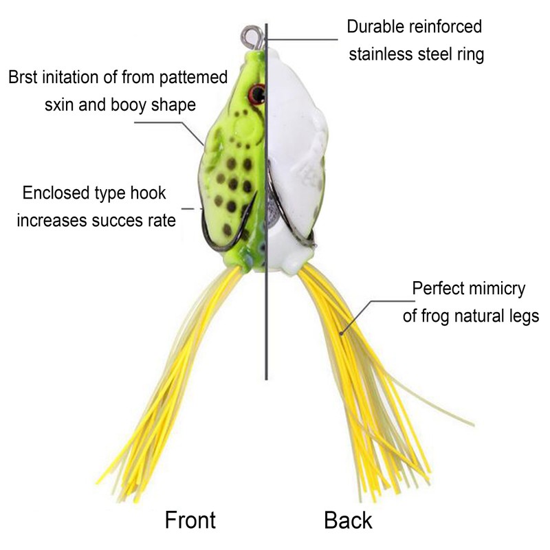 IZTOSS 6PCS Fishing Lures Topwater Floating Weedless Frog Baits with