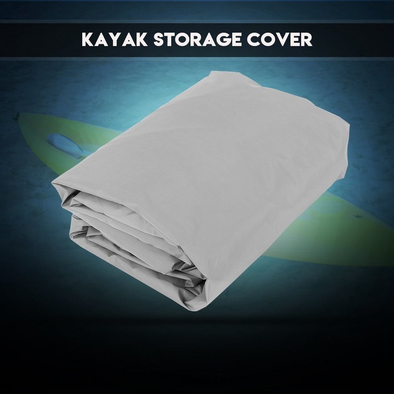 カヌー カヤックカバー 収納カバー アクセサリー 防水 防塵 UV保護 ボートカバー 日除け シルバー