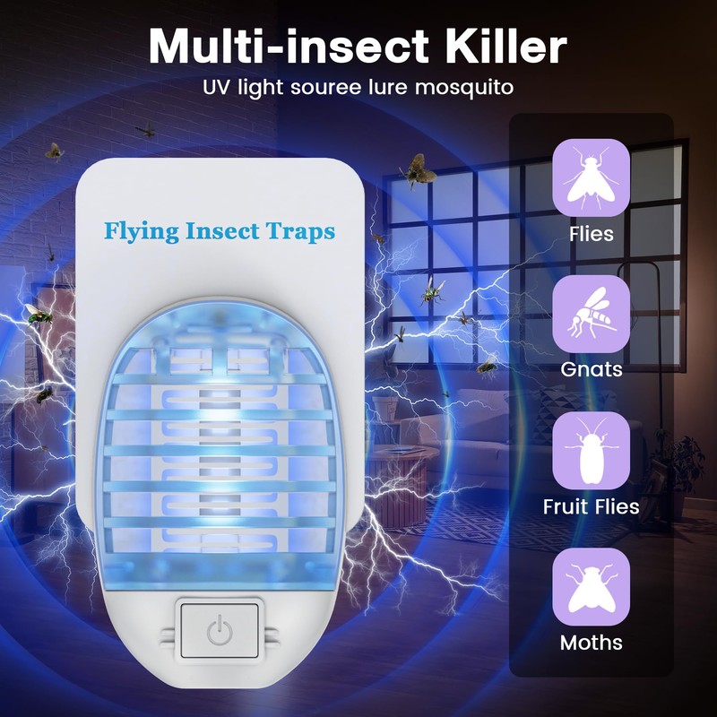 BAMMY Bug Zapper Indoor – Fly Trap Indoor Plug-in with