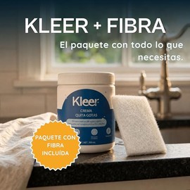 Kleer Crema Quita Gotas y Sarro 300ml — Elimina Manchas de Agua en Cristales, Vidrios, Azulejos y Acero Inoxidable, No Raya, Sin Vapores, Biodegradabl