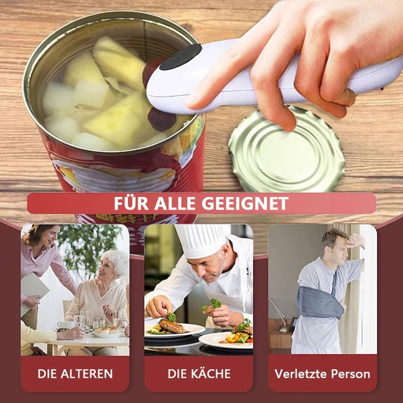 Electric Can Opener, One Touch Can Opener, Automatic 360° Rotation,