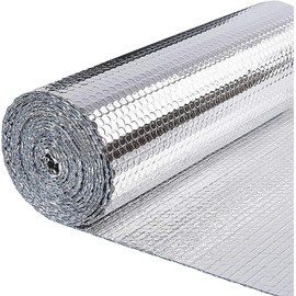 LOLYSIC 40cm x10m Radiator Reflector Foil, 3mm Thick Heat Reflective Foil Insulation Roll, Energy Saving Bubble Radiator Reflector Panels, Aluminium Thermal Radiator Foil Reflector Roll