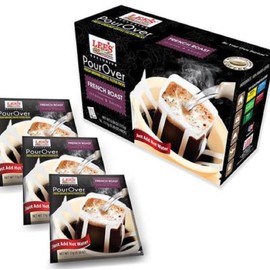 1 Pack - Lee's Coffee PourOver Exclusive Fresh Ground Coffee Filter Packs French Roast - 16 Bags per Box