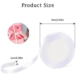 Pink Satin Ribbon, Luoqun88 10mm Gift Wrap Ribbon, 22M Ribbons for Gift Wrapping, Soft Fabric Ribbon for Crafting, Wedding & Birthday Decoration, Hair Bow Ribbon, Holiday Wrapping Gift Ribbon