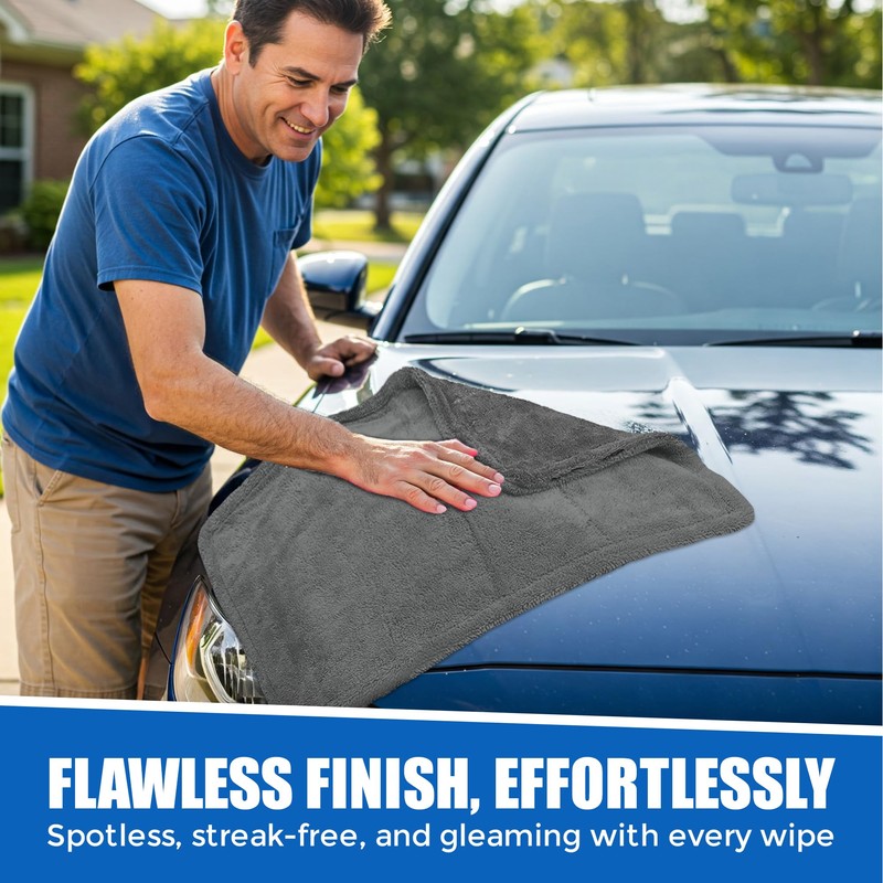 Towelogy Car Drying Towel Extra Large Dual-Sided Microfibre with Twisted