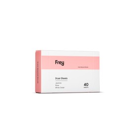 FREY Naturally Scented Dryer Sheets - Fabric Softener for Soft, Fresh & Clean Clothes (1-pack, Jasmine Rose)