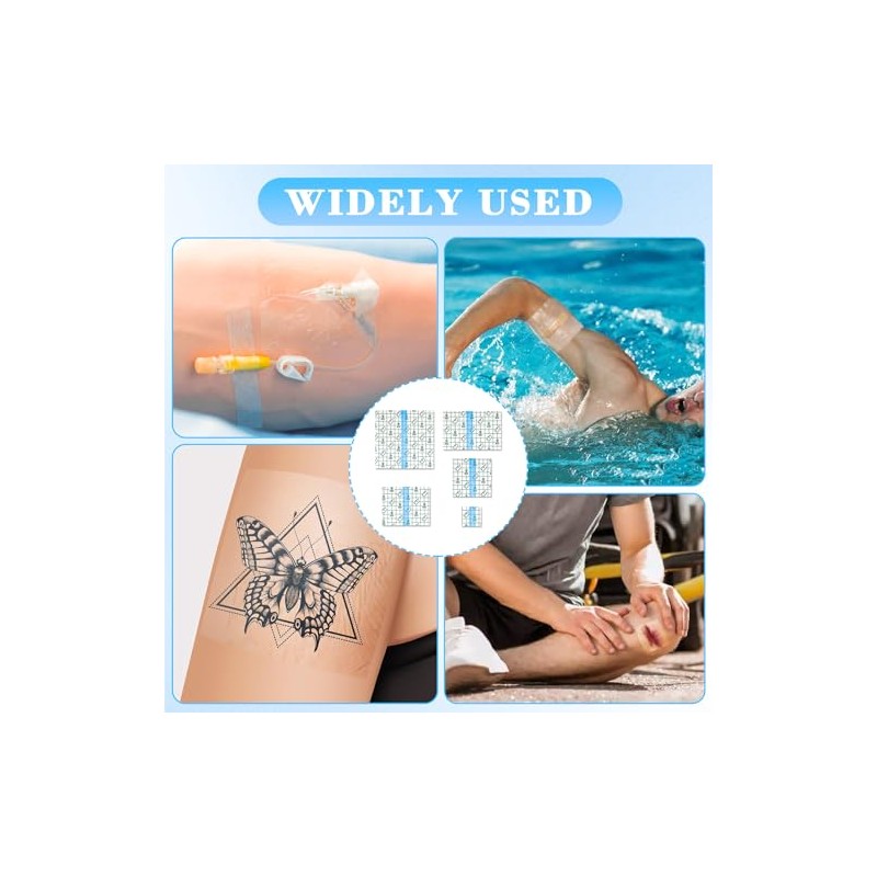 Second Skin Tattoo Cover, 50Pcs Waterproof PU Film Bandage for