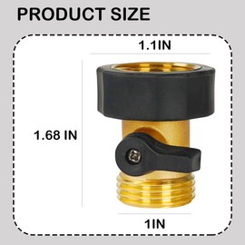 Xiny Tool Xiny Tool Garden Hose Shut Off Valve, 3/4 Inch Heavy Duty Solid Brass Garden Hose Connector, Water Shut Off Valve with 2 Extra Rubber Washers