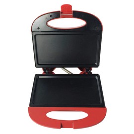 Bene Casa - Red Nonstick Flat Grill Sandwich Maker - Includes Cool-touch Handles and Die Cast Aluminum Cooking Surface