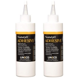 LINECO Neutral pH Adhesive 8 Oz, Acid-Free, All-Purpose Glue, Dries Clear and Remains Flexible. Used for Bookbinding and Book Repair, Framing, Collages, Paper Art and Crafts, Pack of 2