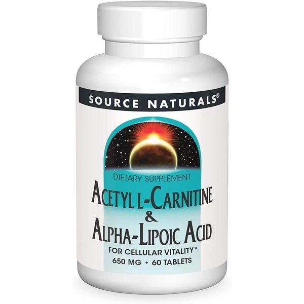 Source Naturals Acetyl L-Carnitine and Alpha-lipoic Acid, 650mg, 60 Tablets