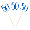 Blue Glitter 50th Birthday Centerpiece Sticks, 12-Pack Number 50 Table