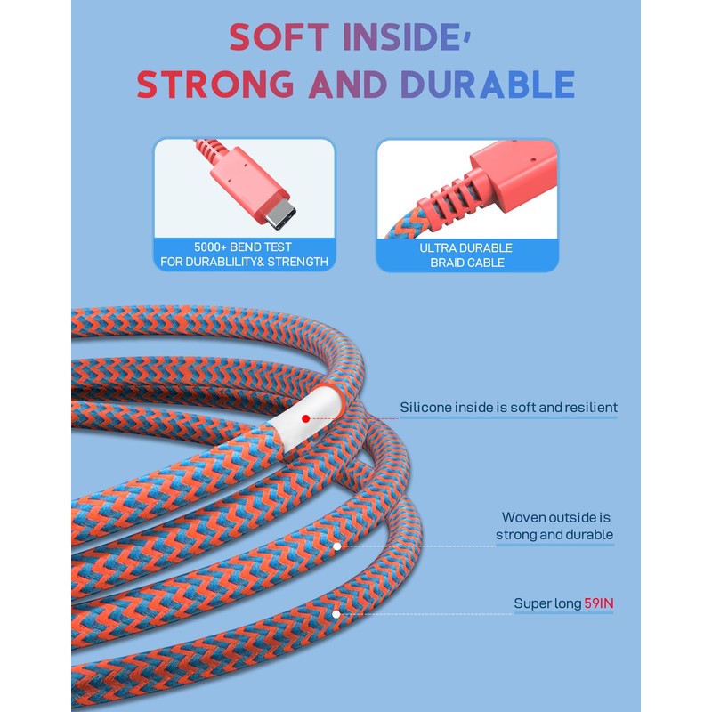 Charger for Switch Console Power Supply Charging Cable Supports TV