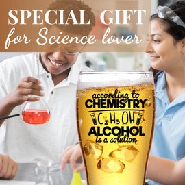 Onebttl Funny Chemistry Gifts, Chemistry Science Beear Glass, Science Gifts for Science Teachers, Lovers, Students, Professors, Scientists, Dad, Beer Glass 15OZ