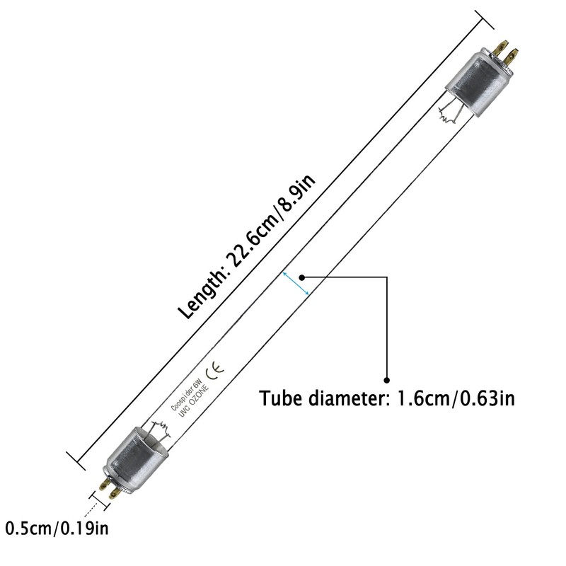 Coospider 6W UV Bulb with Ozone for 6w lamp, Replacement