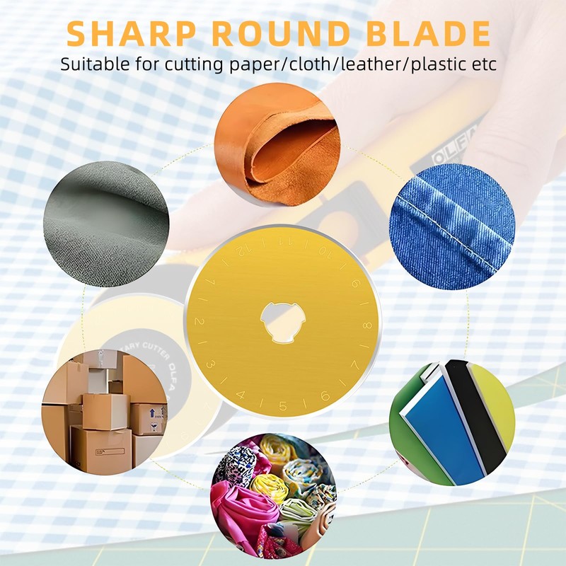 5 Pcs Titanium Coated Rotary Cutter Blades 45mm, Rotary Cutter