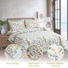 3-Piece Quilt Set Queen Size Floral Quilt Bedding Reversible Bedspread
