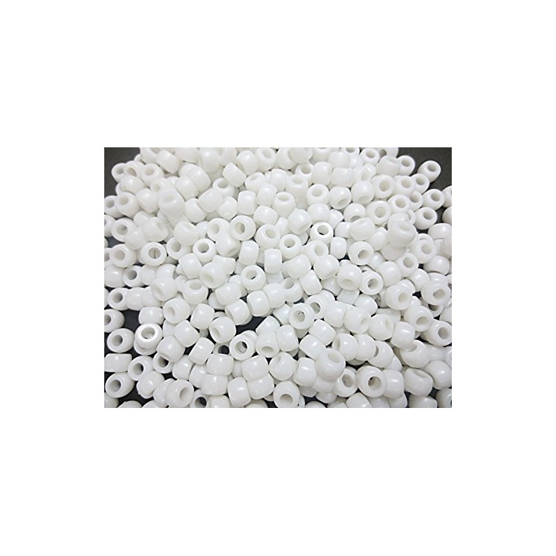 500 Pcs Big Acrylic Beads White 9 mm Huey, Dewey,