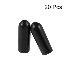 sourcing map Rubber End Caps Vinyl Round Tube Bolt Cap Cover Thread Protection Black 4 mm Inner Diameter
