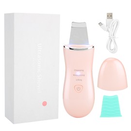 Ultrasonic Skin Scrubber Face Cleaning Vibration Massage Home Beauty MachinePink