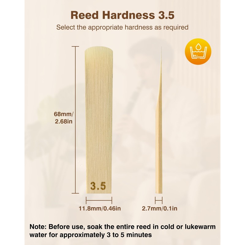 New bee 10pcs Bb Clarinet Reeds Strength 3.5 Individually Packed