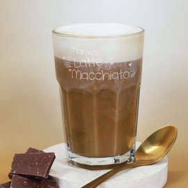 Herz & Heim® Latte Macchiato Glass with Free Engraving of the Name