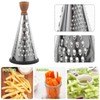 Hemoton 9 Inch Wood Handle Stainless Steel Cone Cheese Grater