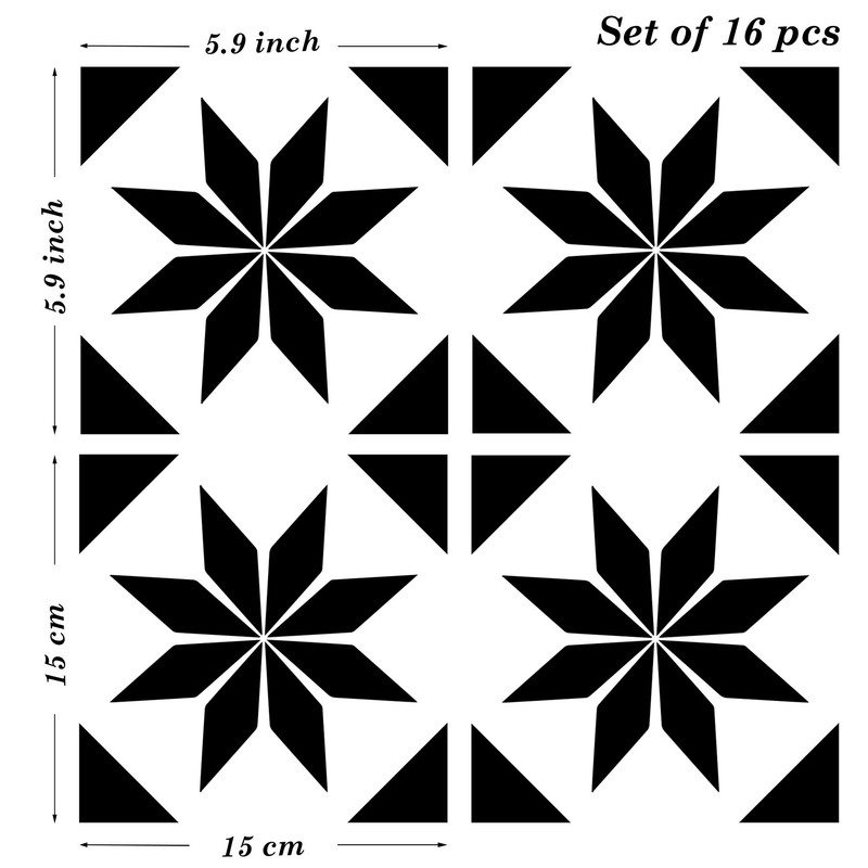 Poromoro ポルトガル風 スペイン風 アズレージョ タイルシール 剥がして貼るだけ キッチン & バスルーム モザイクタイルステッカー