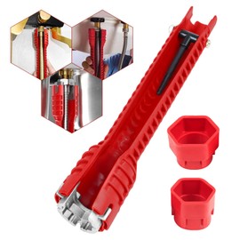 NEATABY 8-in-1 Faucet Sink Install Wrench, Multifunctional Kitchen Bathroom Removal Nut Plumbing Tool, for Install Remove Repair Sinks, Faucets, Angle Valves Tight Spaces