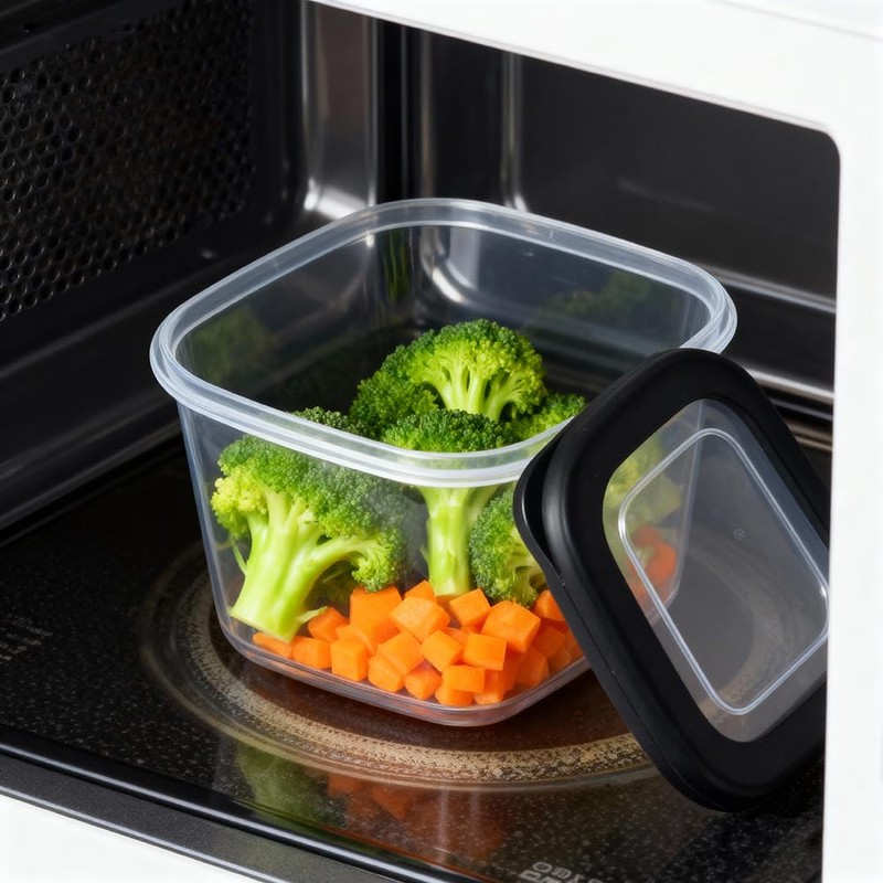 ionEgg Plastic Food Storage Containers with Lids Includes Labels, Stackable