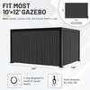 10'X12' Gazebo Curtains Outdoor Waterproof with Hanging Rings, 4-Panel Double