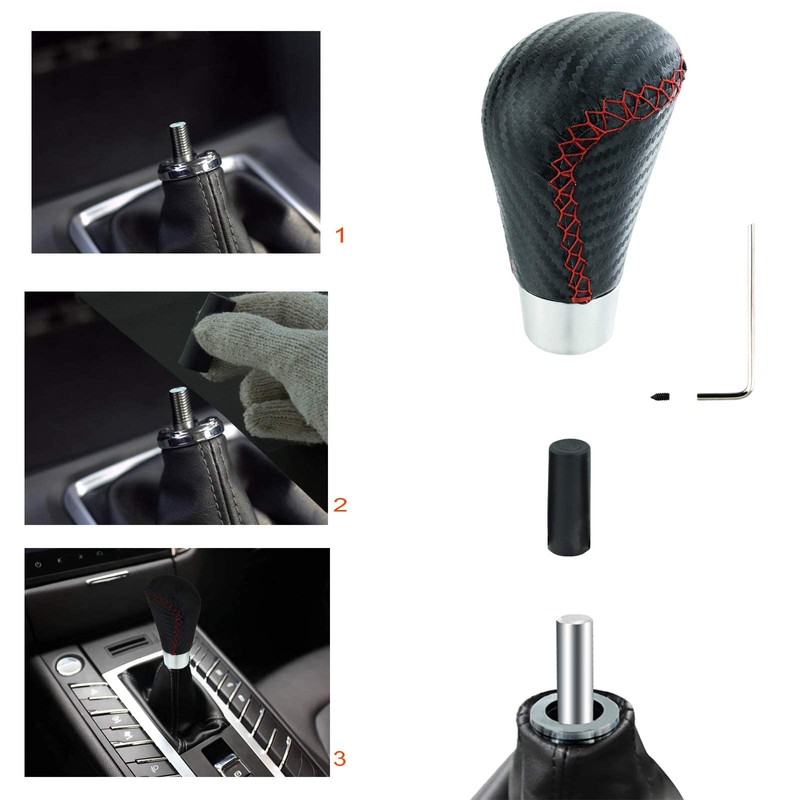 Lunsom Manual Gear Stick Lever Shifter Handle Leather Shifting Knob