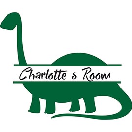 Personal Long Tall Neck Dinosaur Dino Sticker - Silhouette Fossil Extinc Animal BC Customized Wall Decal - Adorable Cute Personal Boys Wall Sticker Kids Boy Girl Classroom Size: 40x40 inch