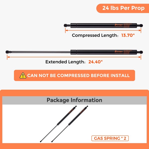 PAMAGOO SE244P40S10 24 inch 40 lbs Gas Strut Shocks Lift