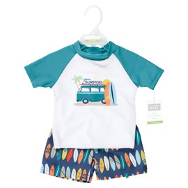 Hudson Baby Unisex Baby Swim Rashguard Set, Gone Surfing, 5T