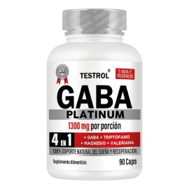Gaba Platinum 4 En 1 Con Magnesio y Triptófano Soporte Natural Para Dormir 90 Cápsulas sin sabor Testrol
